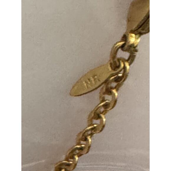 -NECKLACE & EARRING SET VTG Avon 80s Gold Tone Tiger Eye Fish Hook - Picture 11 of 16